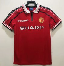 Retro Manchester united Home  1:1 Quality Soccer Jersey   1998