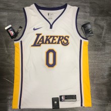 NBA Laker retro white V-collar No.0 Nick Young with chip  1:1