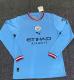 Manchester City Home Long Sleeve  Fans   1:1 Quality Soccer Jersey    22-23