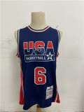 1992 Barcelona Olympic Games American dream moment after moment (round neck) #6 James blue