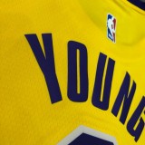 NBA Laker round neck retro yellow No.0 Nick Young  with chip  1:1