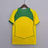 Retro Brazil Home # 10 RONALDINHO  #9 RONALDO  #8 KAKA 1:1 Quality Soccer Jersey   2004
