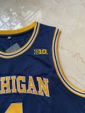 NCAA University of Michigan # 4 Chris Webber dark blue jersey