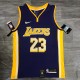 NBA Lakers retro purple V-neck 23 James  with chip  1:1