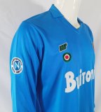 Retro Napoli Home Long Sleeve 1:1 Quality Soccer Jersey  1987-1988