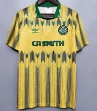 Retro  Celtic Away Yellow 1:1 Quality Soccer Jersey  1991-1992