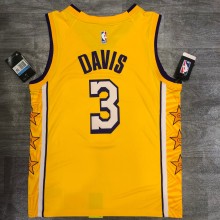 NBA  Laker's Retro yellow V-lead Sucheng city version 3 Davis with chip  1:1