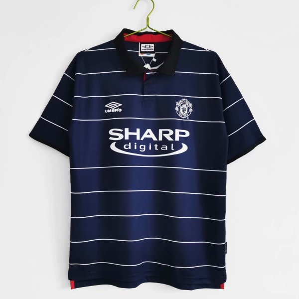 Retro  Manchester United Away 1:1 Quality Soccer Jersey  1999-2000
