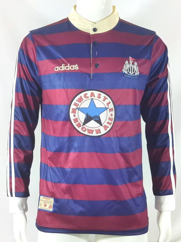 Retro Newcastle Away Long Sleeve Fans  1:1 Quality Soccer Jersey  1995-1996
