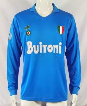 Retro Napoli Home Long Sleeve 1:1 Quality Soccer Jersey  1987-1988