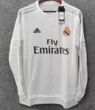 Retro Real Madrid Home Long Sleeve Fans 1:1 Quality Soccer Jersey    2015-2016