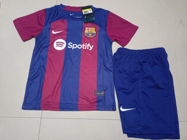 Barcelona Home kids 1:1 Quality Soccer Jersey  23-24