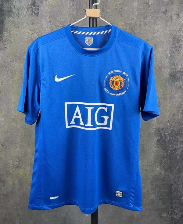 Retro Manchester United away with embroidery champion 1:1 Quality Soccer Jersey   2007-2008