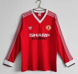 Retro 1983 Manchester United Home Long Sleeve 1:1 Quality Soccer Jersey