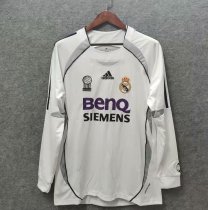 Retro Real Madrid Home Long Sleeve  2006 2007 1:1 Quality Soccer Jersey