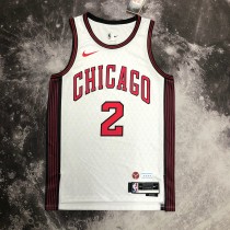 Chicago Bulls City Edition  White  #2 BALL 1:1 Quality NBA  Season Jerseys  2023