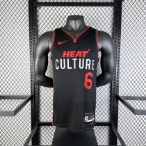 Miami Heat Black City Edition 6 James  V-neck  NBA Jerseys