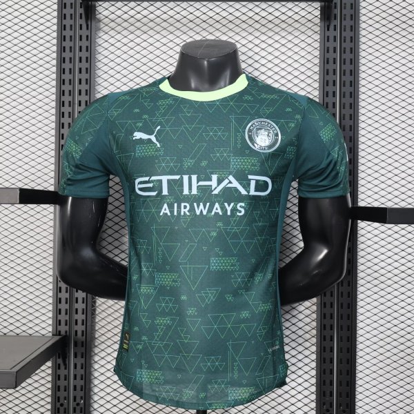 Manchester City fourth Away  Player  1:1 Quality Soccer Jersey   25-26