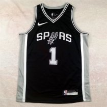 San Antonio Spurs Kids  Black #1 WEMBANYAMA NBA Jerseys