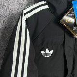 Adidas Clover  Windbreaker  Cotton clothing Jacket  Black  White 1:1 Quality Soccer Jersey  25-26