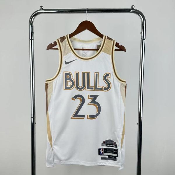 Chicago Bulls White City Edition #23 JORDAN 1:1 Quality NBA  Season Jerseys 2025