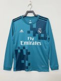 Retro Real Madrid Third Long Sleeve  Fans   1:1 Quality Soccer Jersey  2017-2018