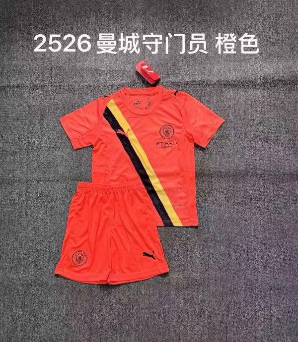 Manchester City goalkeeper Kids 1:1 Quality Soccer Jersey  25-26