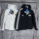 Adidas Clover  Windbreaker  Cotton clothing Jacket  Black  White 1:1 Quality Soccer Jersey  25-26