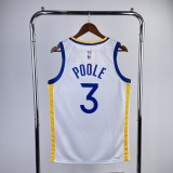 Golden State Warriors  V-neck White #3 POOLE 1:1 Quality NBA Season Jerseys 2023