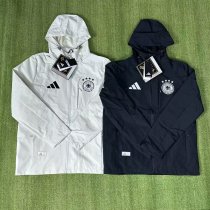 Germany Windbreaker  Interchange Jacket Black  White 1:1 Quality Soccer Jersey  25-26