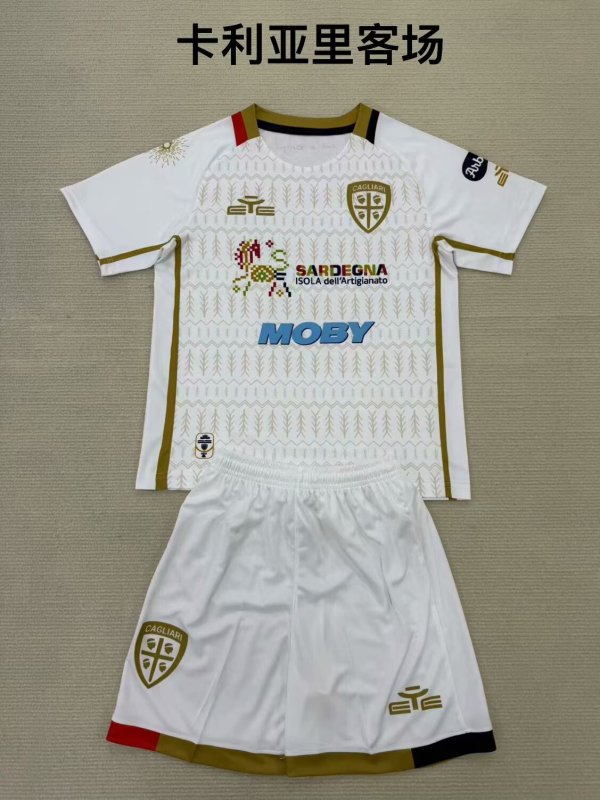 Cagliari Calcio  away fans 1:1 Quality Soccer Jersey   have kids  (16-2XL)   24-25
