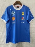 F1 Ferrari Blue round neck  Short Sleeve Racing Suit 2025
