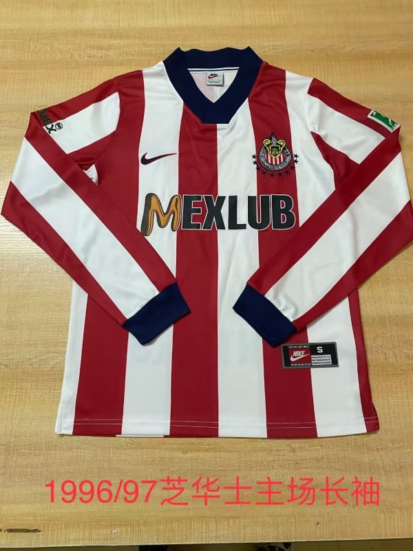 Retro Chivas (Guadalajara )   long home 1:1 Quality Soccer Jersey   1996-1997