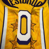 Los Angeles Lakers  V-Neck  Yellow with star  #0 WESTBROOK  1:1 Quality NBA Season Jerseys