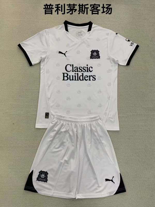 Plymouth  away kids  1:1 Quality Soccer Jersey   24-25
