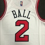 Chicago Bulls White #2 BALL 1:1 Quality NBA  Season Jerseys  75 Year