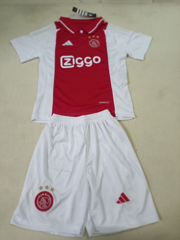 AJAX home kids 1:1 Quality Soccer Jersey   24-25