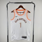 San Antonio Spurs City Edition White #1 WEMBANYAMA 1:1 Quality NBA  Season Jerseys 2024