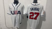 MLB USA White #27 SKUBAL 1:1 Quality Baseball  Jerseys  World Cup