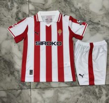 Sporting Gijon Home Kids Fans  1:1 Quality Soccer Jersey   25-26