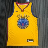 Golden State Warriors Yellow V-Neck China  Dragon Robe #11 THOMPSON 1:1 Quality NBA Season Jerseys  2018