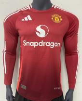 Manchester United Home Long Sleeve Player 1:1 Quality Soccer Jersey    24-25