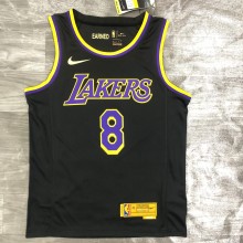 Los Angeles Lakers  Reward Edition Black  Kobe #8 BRYANT Round Neck 1:1 Quality NBA Season Jerseys 2021