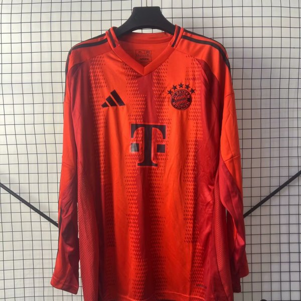 Bayern Munich  home Long sleeves fans 1:1 Quality Soccer Jersey   24-25