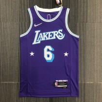 Los Angeles Lakers Purple City Edition  #6  James  round neck  NBA Jerseys 2022