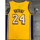 Los Angeles Lakers Yollow  V-neck  Kobe #24 BRYANT  1:1 Quality NBA  Season Jerseys