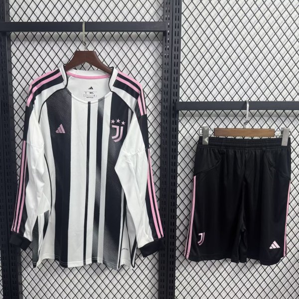 Juventus Home Long With Pants Sets  Fans  1:1 Quality Soccer Jersey   25-26