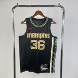 Memphis Grizzlies stripe Black #36 SMART 1:1 Quality NBA Jerseys 2023
