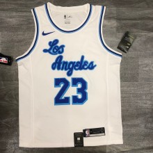 Los Angeles Lakers White Latin Night 23 James  round neck  NBA Jerseys
