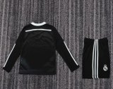Retro Real Madrid Third Away Kids  Black Long Sleeve  1:1 Quality Soccer Jersey    2014-2015